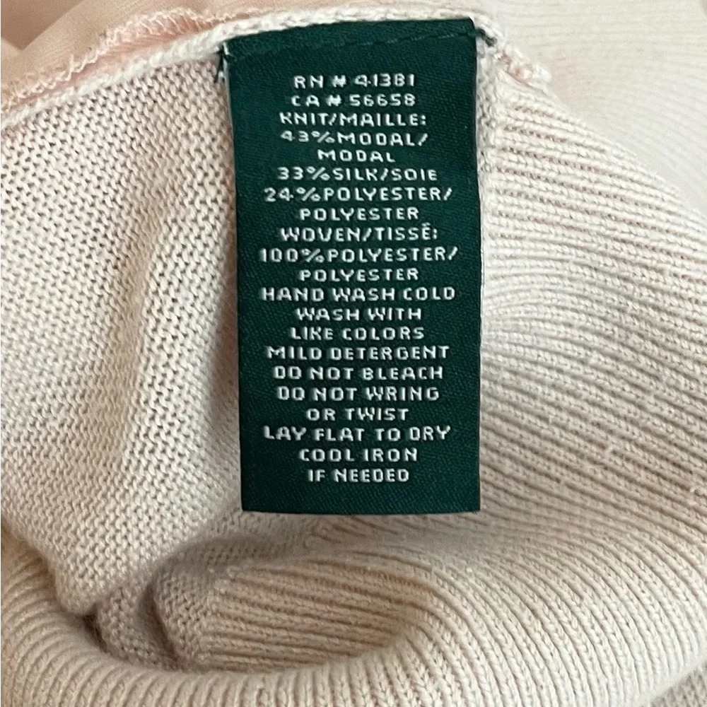 Lauren Ralph Lauren Sweatshirt Size XL Faux Leather Front Mixed Fabric - Picture 7 of 7